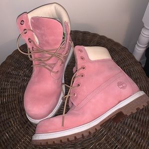 Pink Timberland boots